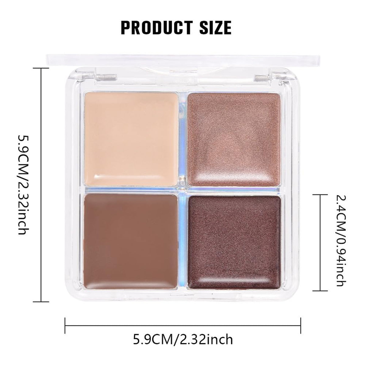 Nude Brown Cream Eyeshadow Quad - Waterproof Matte & Shimmer Palette