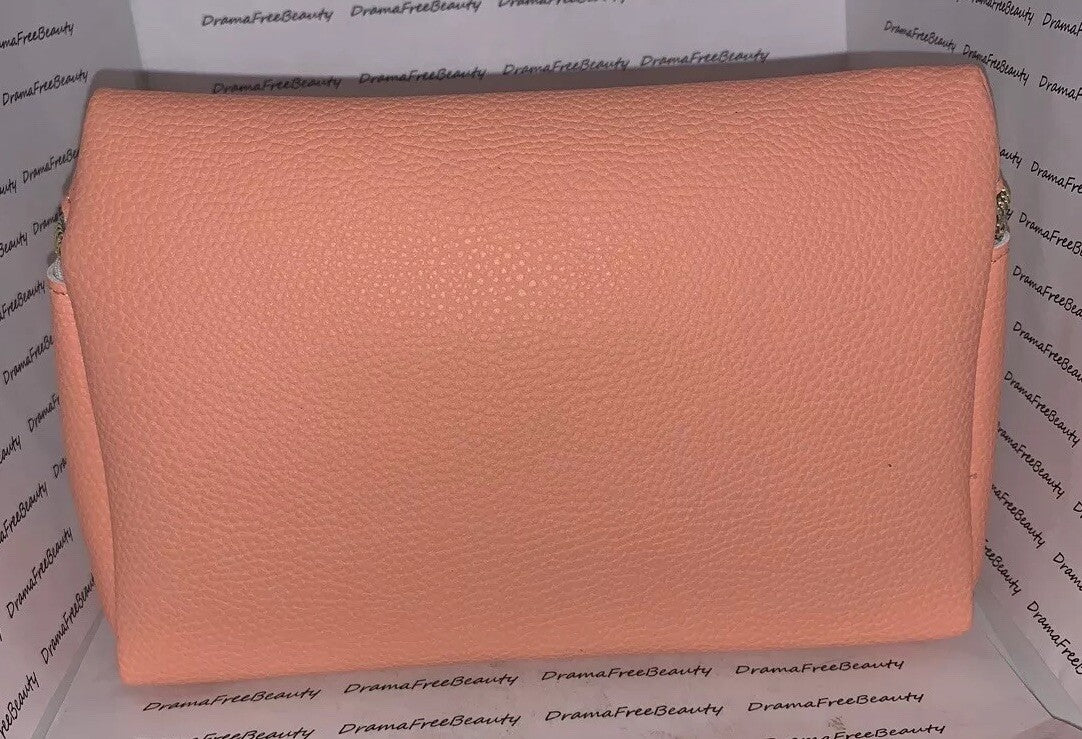 Peach Faux Leather Cosmetic Makeup Clutch Bag - New with Tag