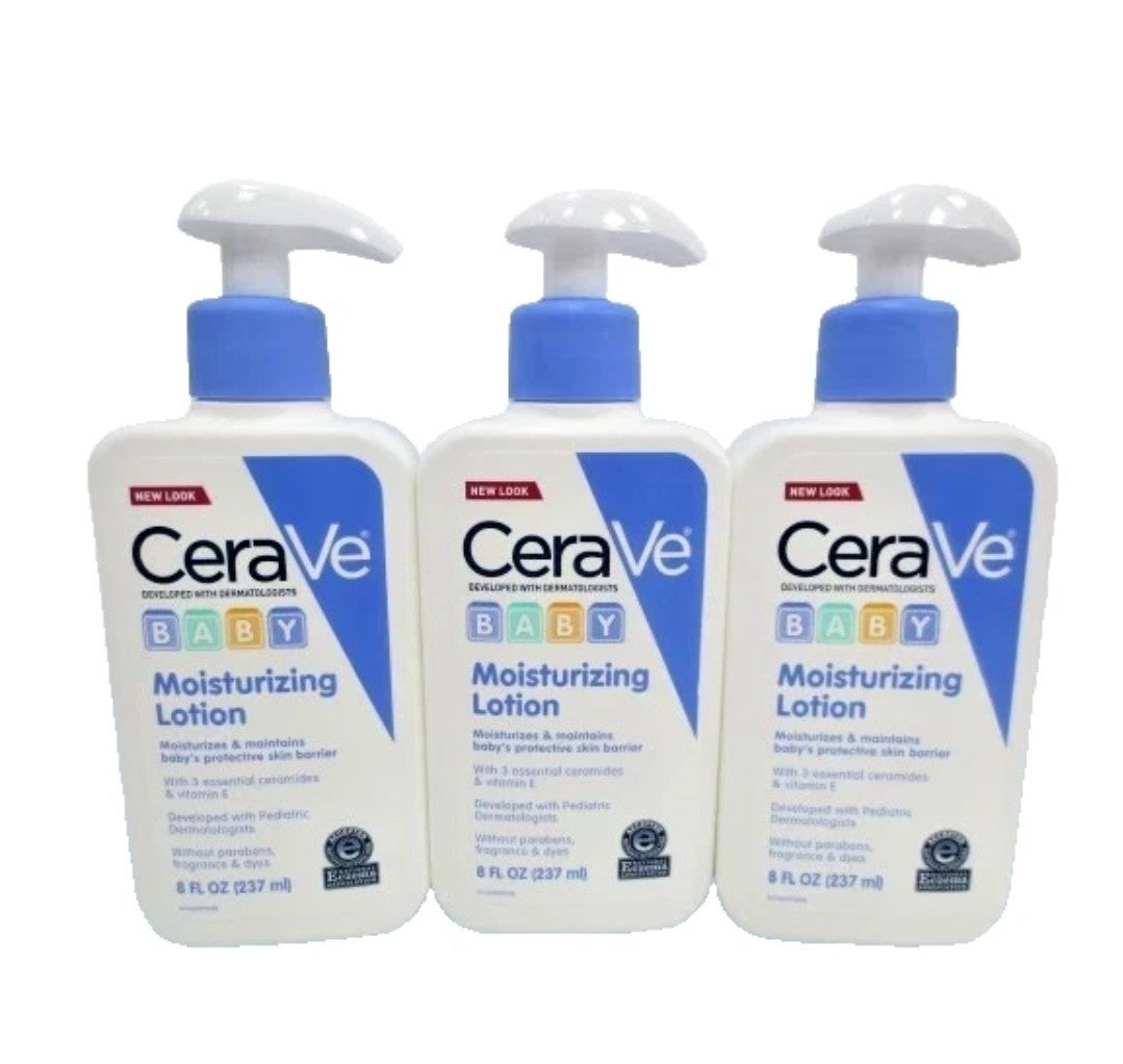 3 Pack CeraVe Baby Moisturizing Lotion with Essential Ceramides and