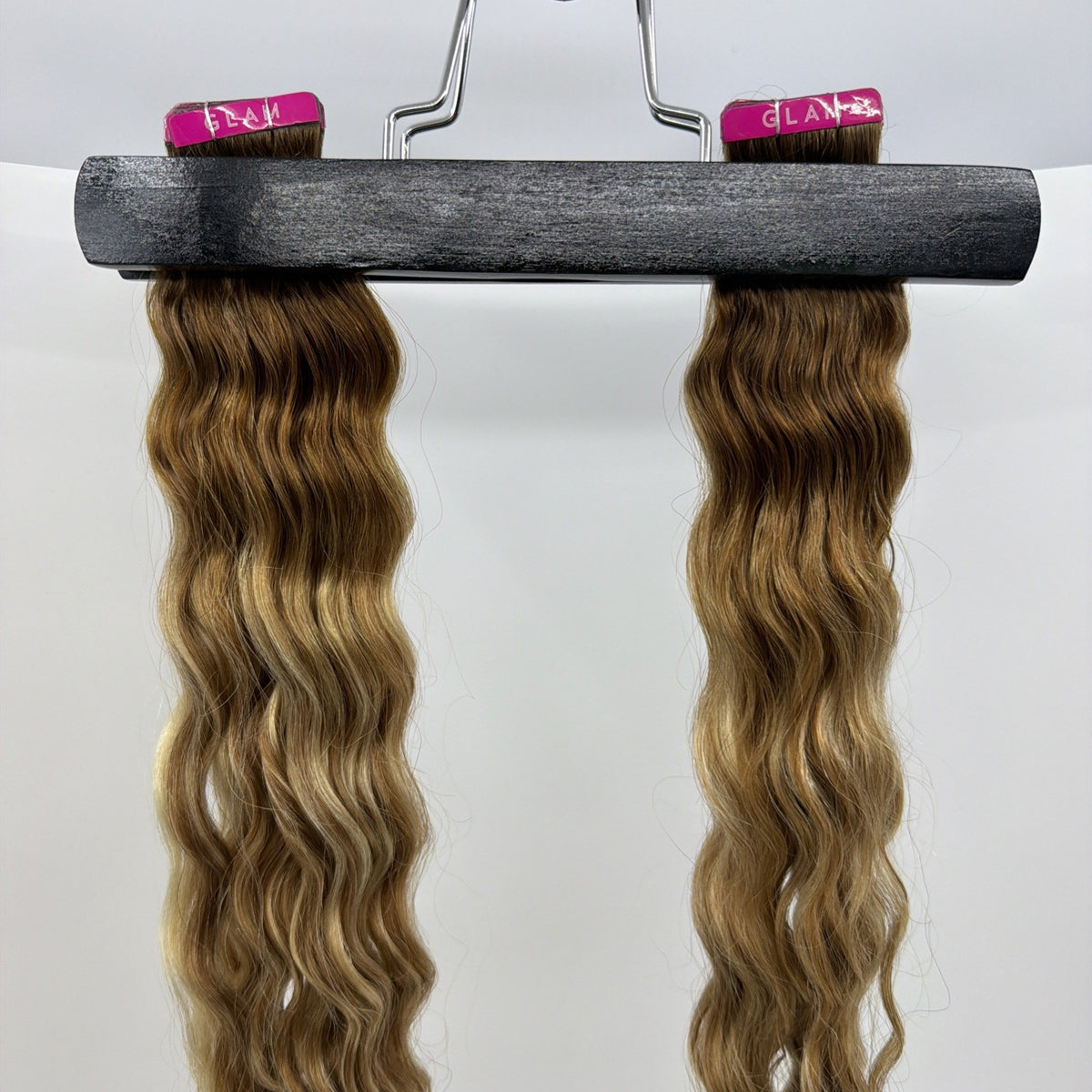 20-Inch Tape-In Hair Extensions with Rooted Toffee Swirl Highlights - 2 Pack
