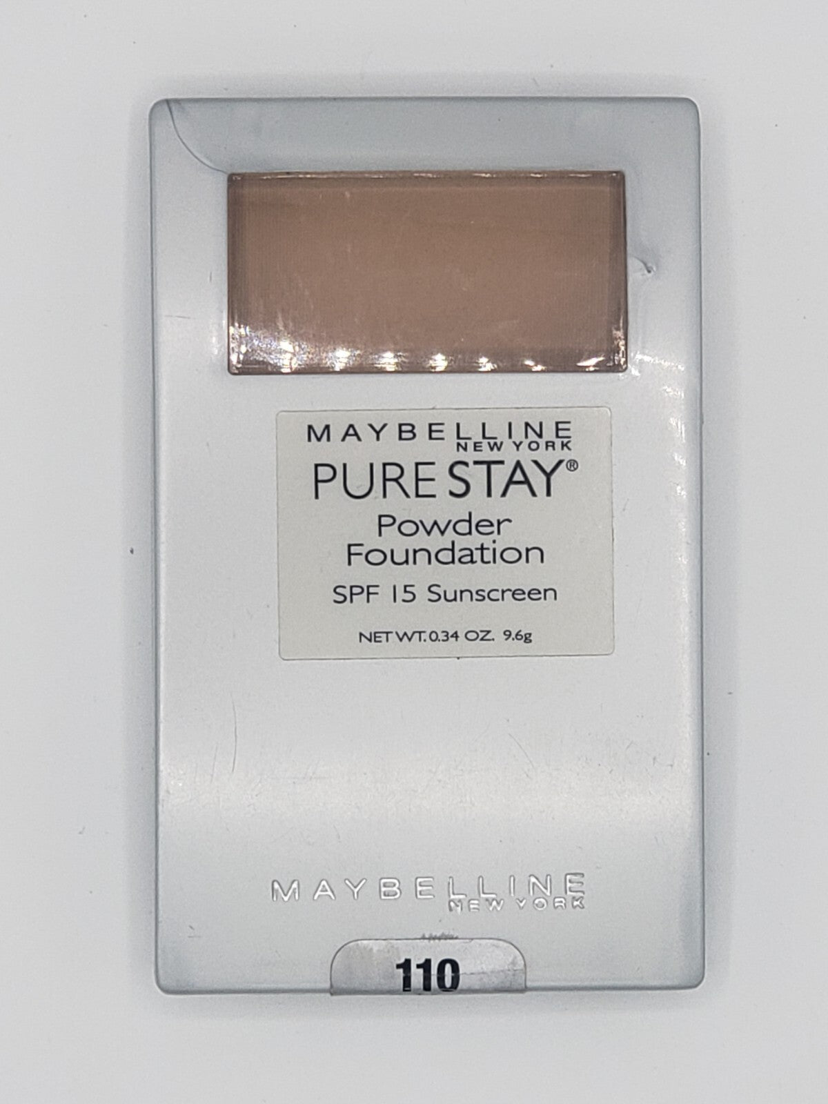 Maybelline Pure Stay Powder Foundation SPF 15 Sun Screen 110 Tan - Broken Seal