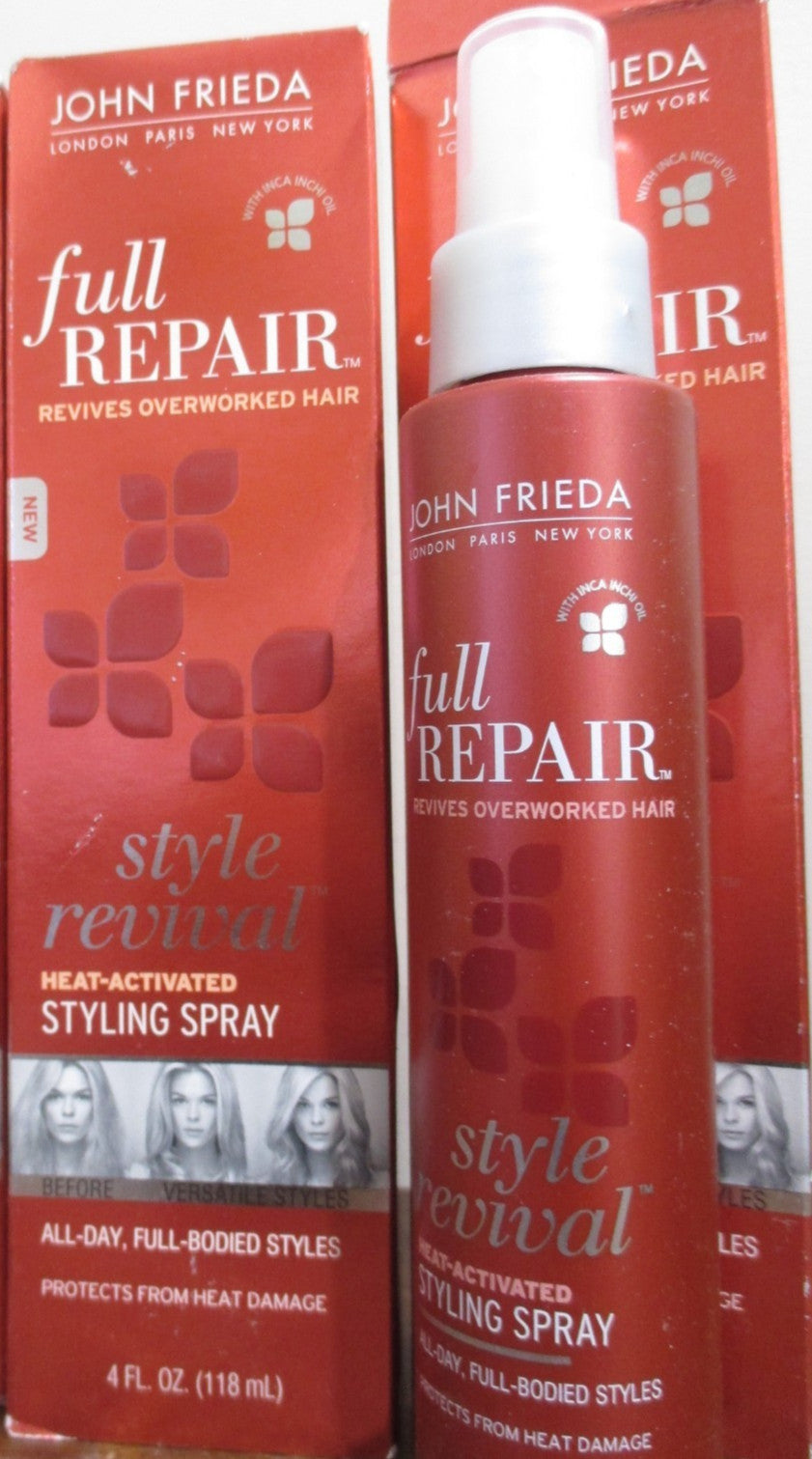 Heat Activated Hair Styling Spray Set - Full Repair Revival 4 oz x2