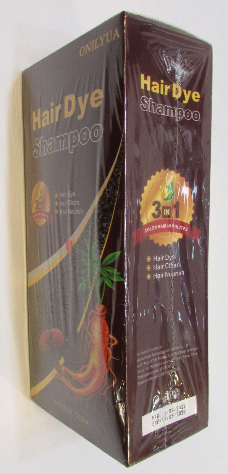 Dark Brown 3-in-1 Hair Dye Shampoo Nourish & Clean - Onilyua