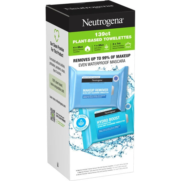 Makeup Remover Wipes 139 Count Plant-Based Cleansing Towelettes