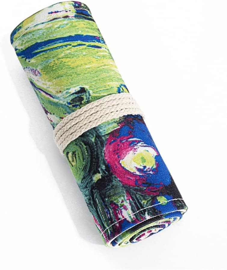 Canvas Pencil Organizer with Unique Designs, 24/36/72 Slots for Art Supplies