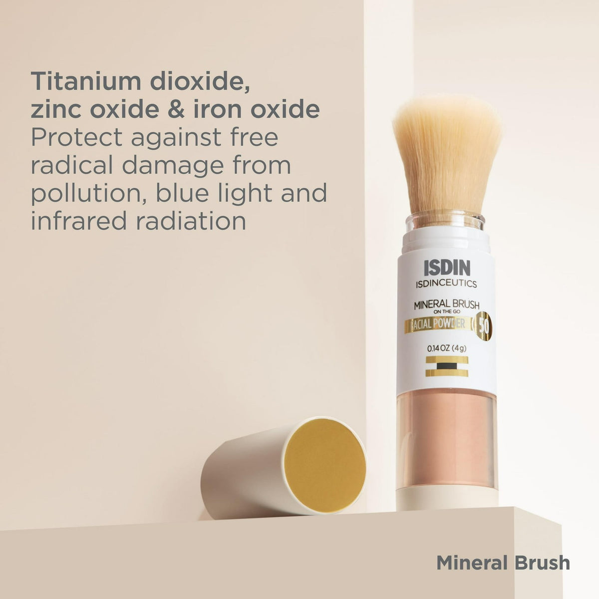Mineral Facial Powder Brush On The Go Sunscreen & Makeup Applicator 50g