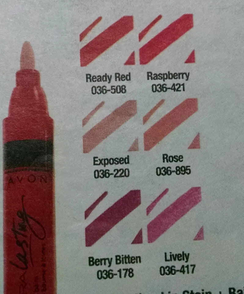 Avon Extra Lasting Lip Stain & Balm Ready Red D301 - Long Wear Lip Color