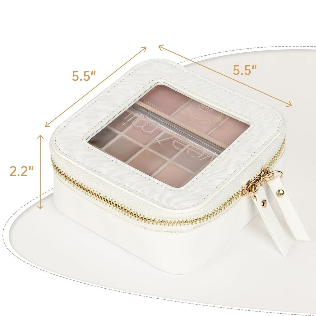 Clear Small Makeup Bag for Purse - White Mini Cosmetic Organizer