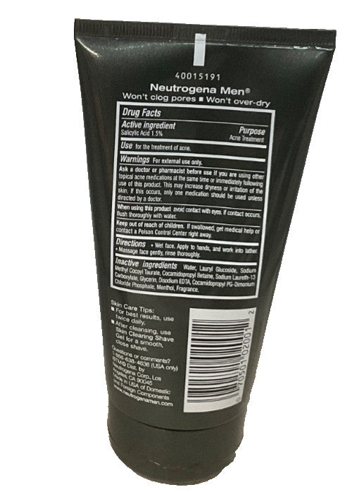 Neutrogena Men Skin Clearing Face Wash Oil-Free Salicylic Acid 5.1 oz
