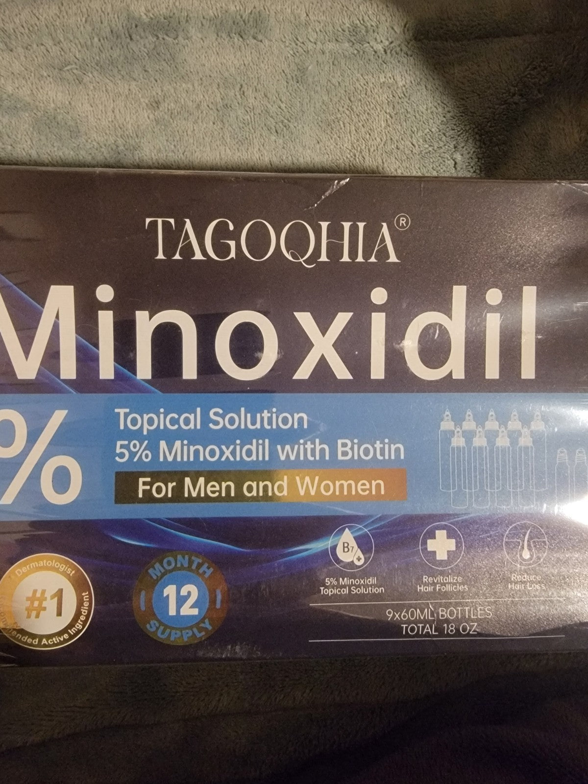 5% Minoxidil for Men Hair Regrowth - 9 Pack with Roller & Brush