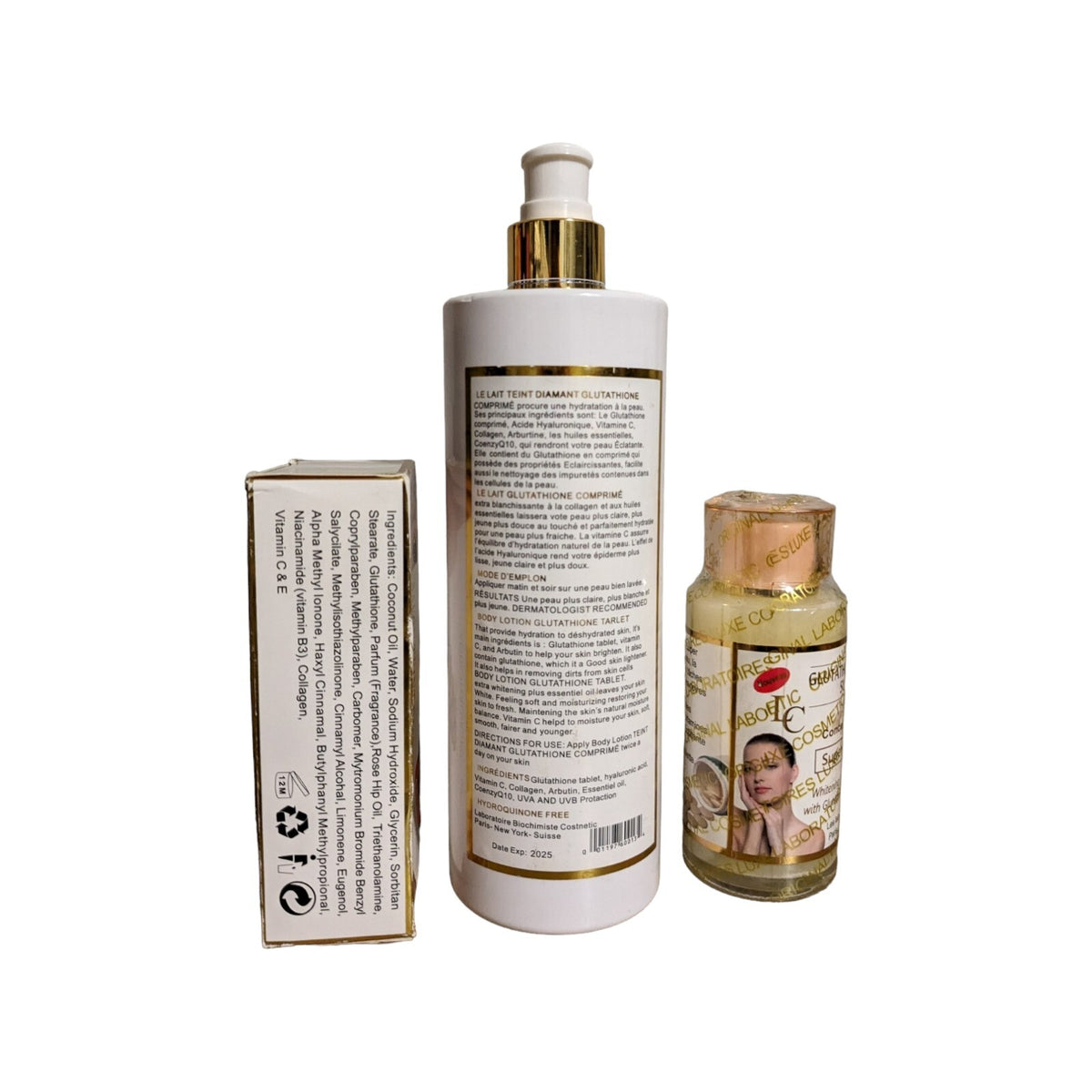Glutathione Skin Whitening Lotion Set with Soap & Serum - 100ml