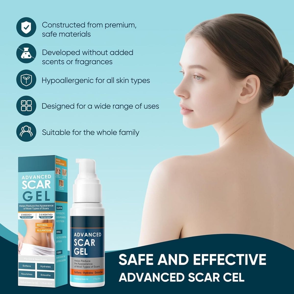 Scar and Skin Mark Remover Cream for Acne Stretch Marks Burns