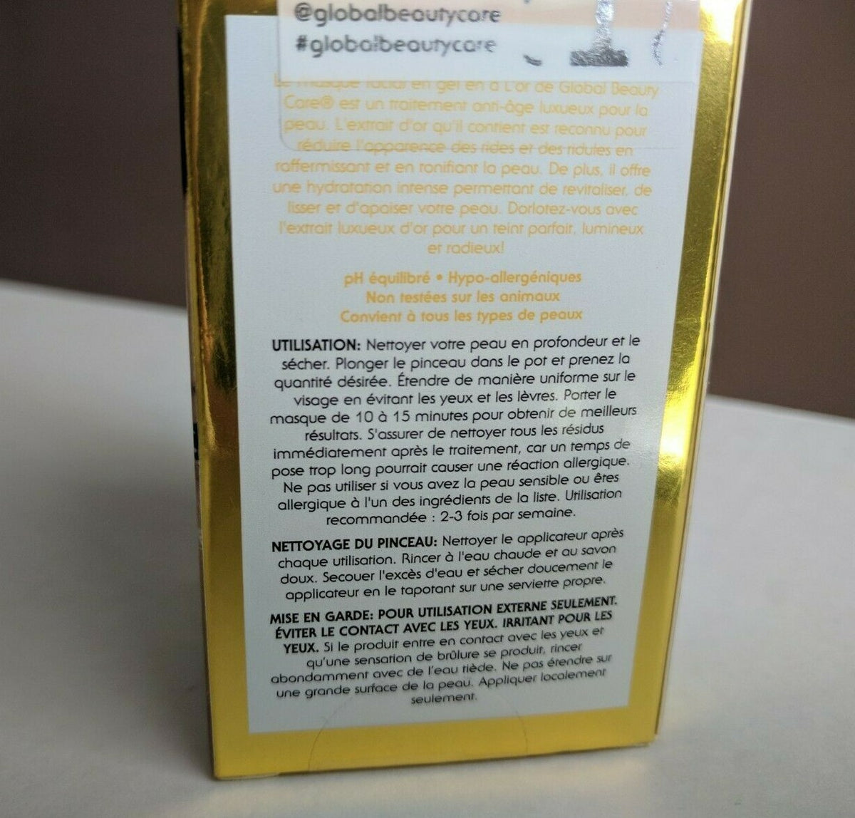 Gold Gel Face Mask with Applicator - 1.7 oz