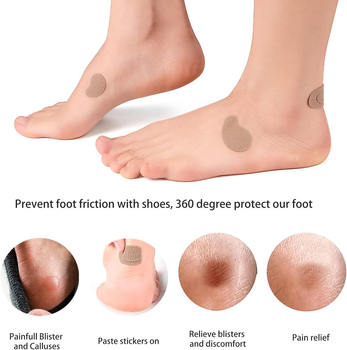 Anti-Wear Heel Blister Pads - Moleskin Adhesive Tape