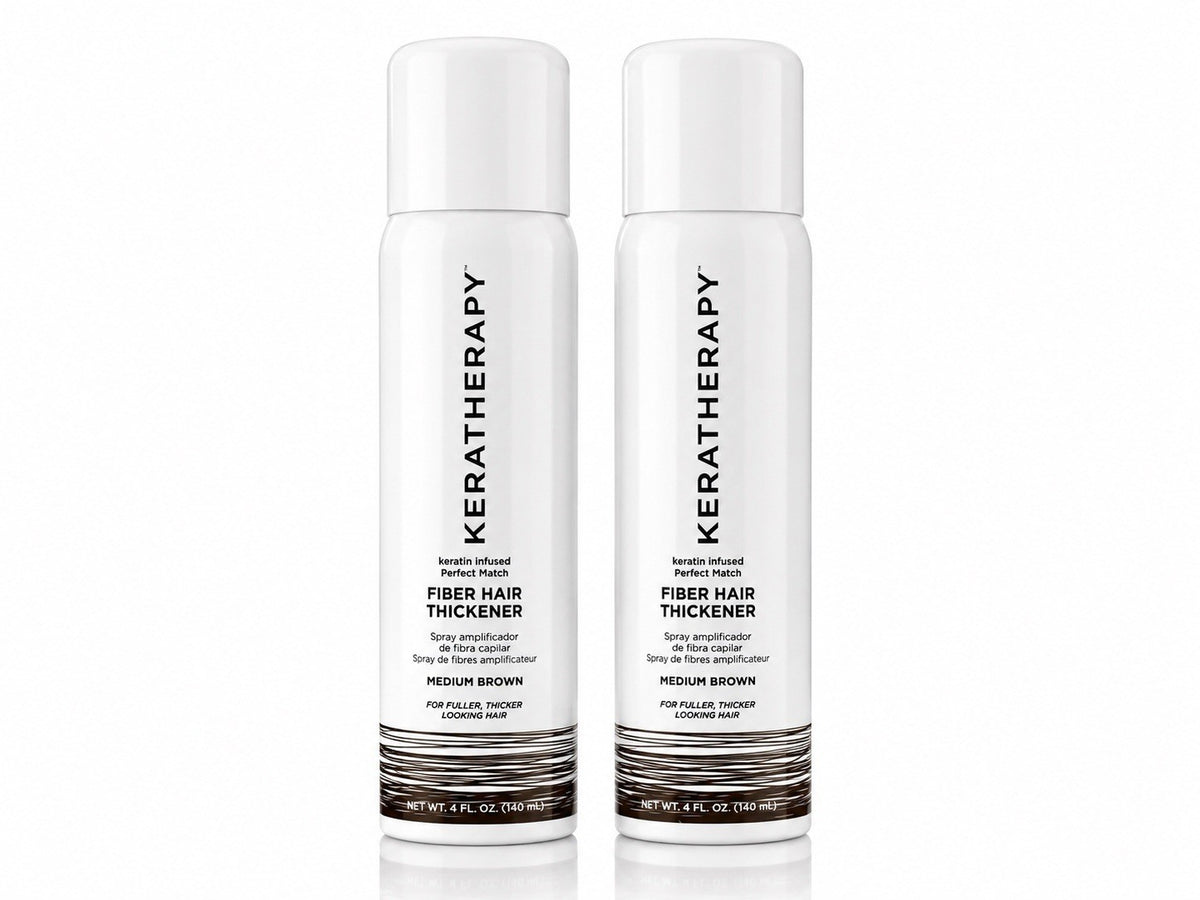 Keratherapy Fiber Hair Thickener Medium Brown Duo Pack