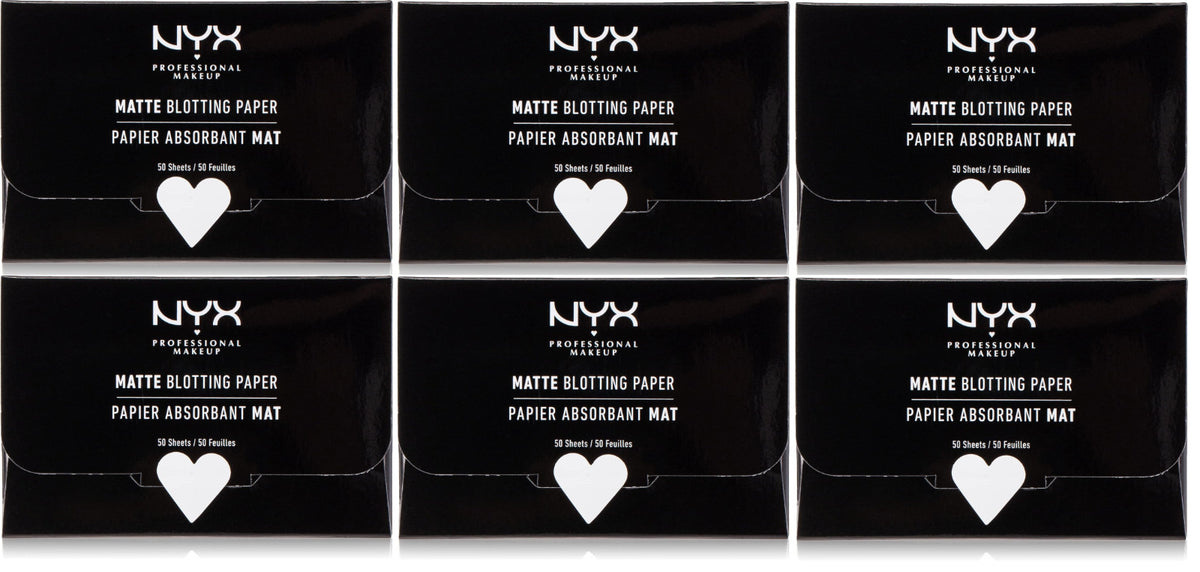 Matte Blotting Paper Sheets - 50 Count, Pack of 6 for Oil Control