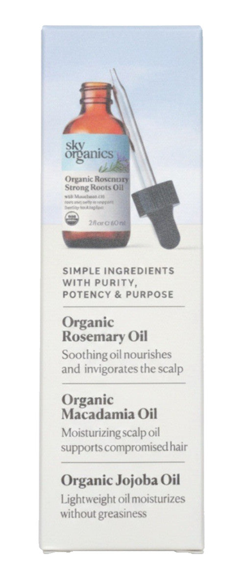 Organic Rosemary Hair Oil with Macadamia Oil for Scalp & Hair Growth - 2 Fl Oz