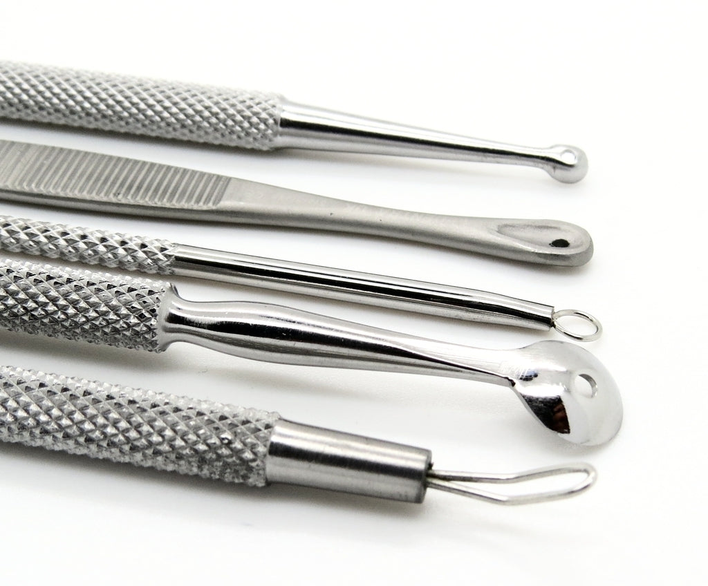 Professional Blackhead & Acne Remover Tool Set - 5 Pieces Stainless Steel Kit