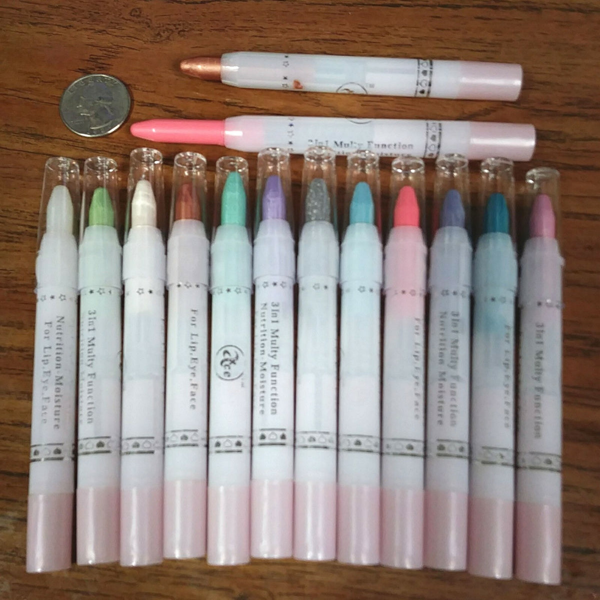 Multicolor Lip Gloss Set - Moisturizing Lip, Eye & Face Gloss, 4.75 Inch