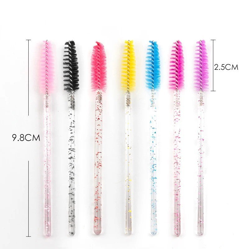 50Pcs Black Eyelash Brushes Mascara Wands Eyebrow Makeup Tools