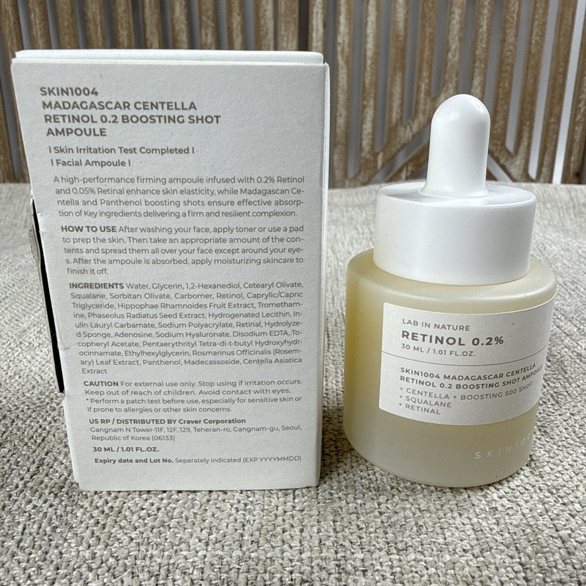 Hydrating Face Serum with Centella and Retinol 0.2% - Skin 1004 Madagascar