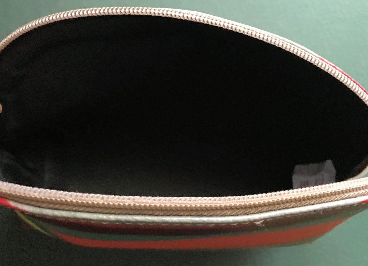 Cosmetic Bag Purse with Zipper Closure - Gypsy Stripe Pattern