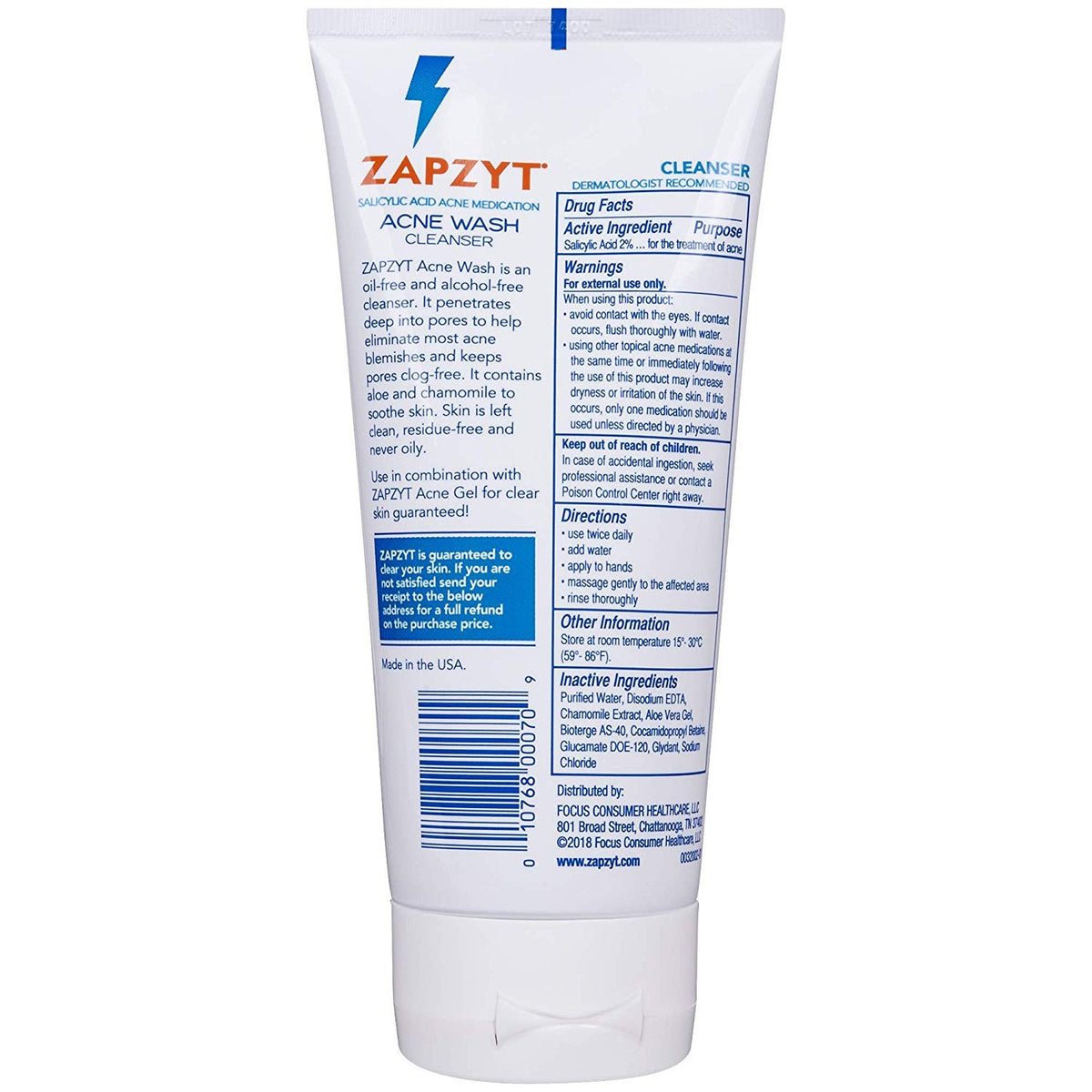 Acne Face Wash Cleanser - Oil-Free, Alcohol-Free, 6.25oz 3 Pack