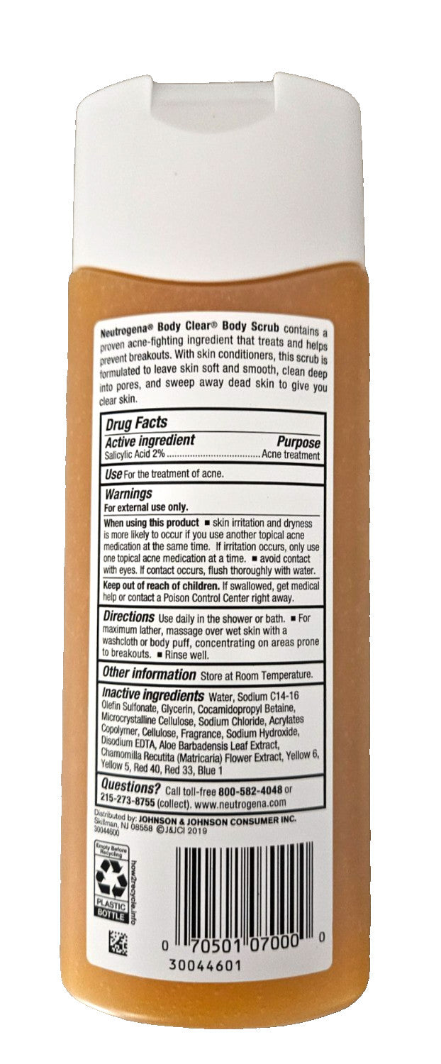 Neutrogena Medicated Body Scrub 8.5oz - Pack of 2 for Clear Skin