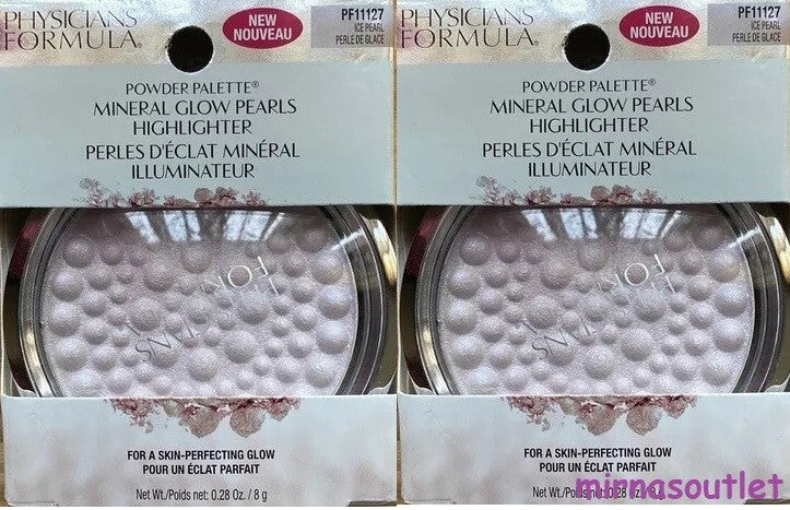 Set of 2 Physicians Formula Mineral Glow Pearls Highlighter ICE PEARL - Makeup Powder