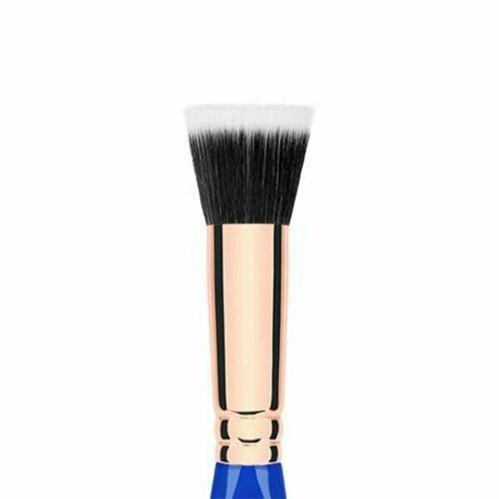 Duo Fibre Foundation Makeup Brush - Vegan Synthetic Bristles, Rose Gold Handle