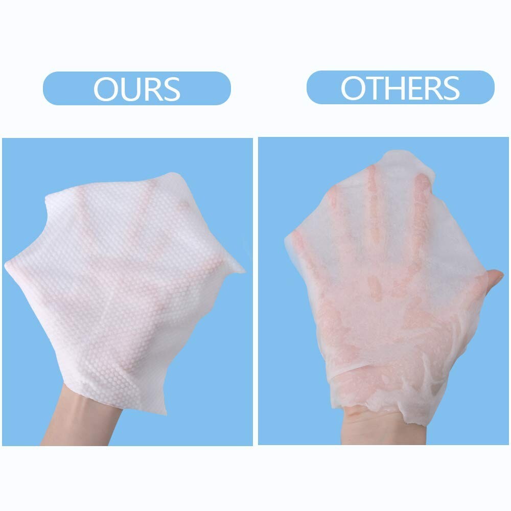 Disposable Facial Cotton Wipes - 200 Count, Soft Reusable Dual-Use Pads