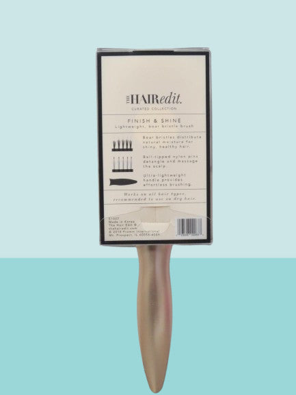 Finish & Shine Boar Bristle Hair Brush - Gold