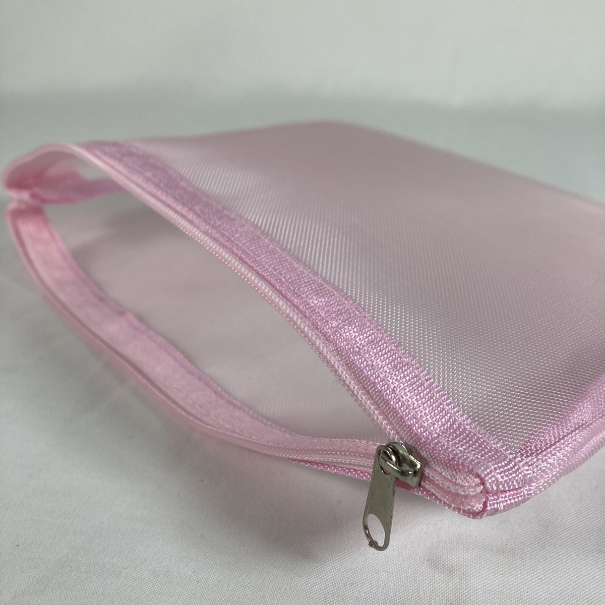 Pink Mesh Makeup Bag with Zipper 6.5 x 8.5 Inches