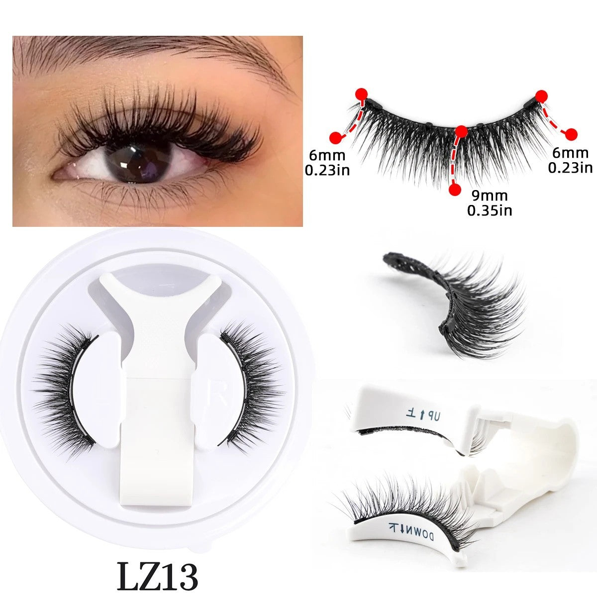 Magnetic False Eyelashes with Applicator Set – Reusable 3D Natural Look