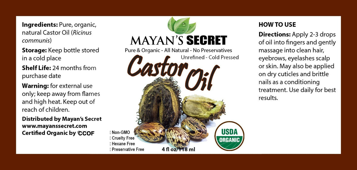 Organic Castor Oil for Hair Growth & Skin Care - 32oz USDA Certified