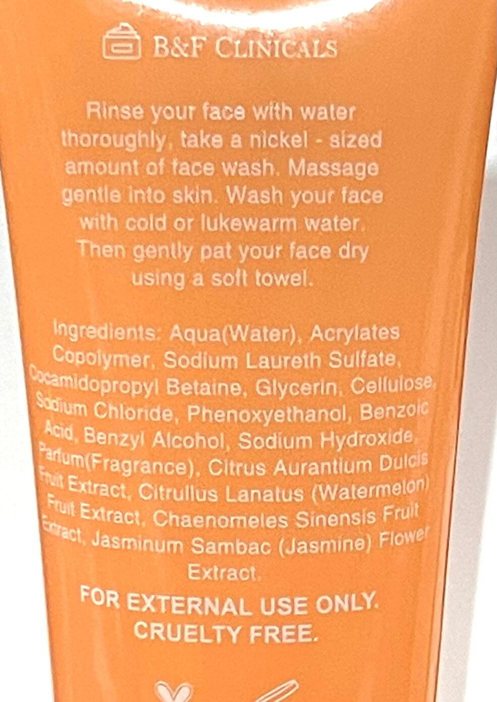 Facial Cleanser with Vitamin C & Rosewater - Hydrating Brightening Face Wash