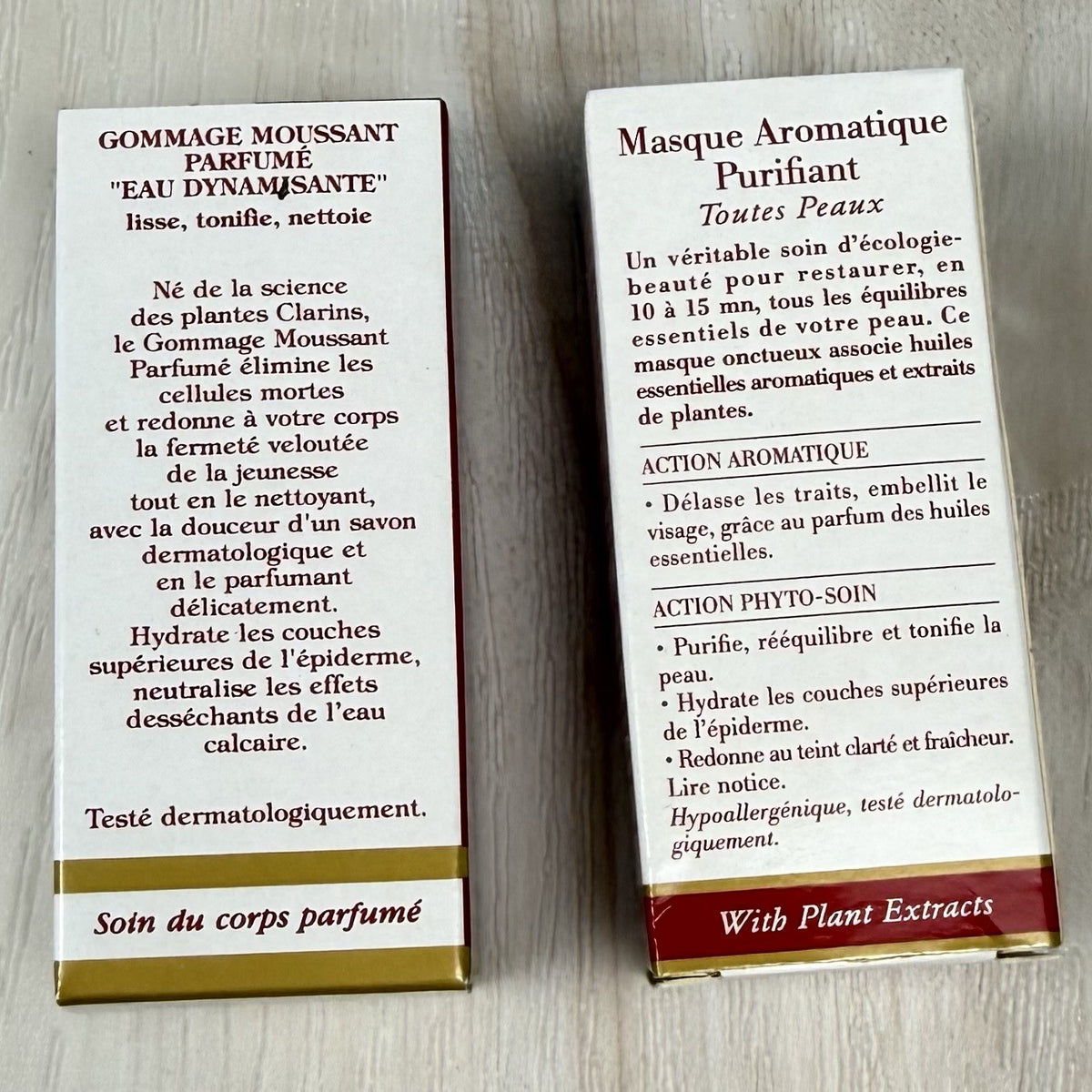 2pc Lot CLARINS Travel/Sample Size Foaming Body Exfoliator & Aromatic