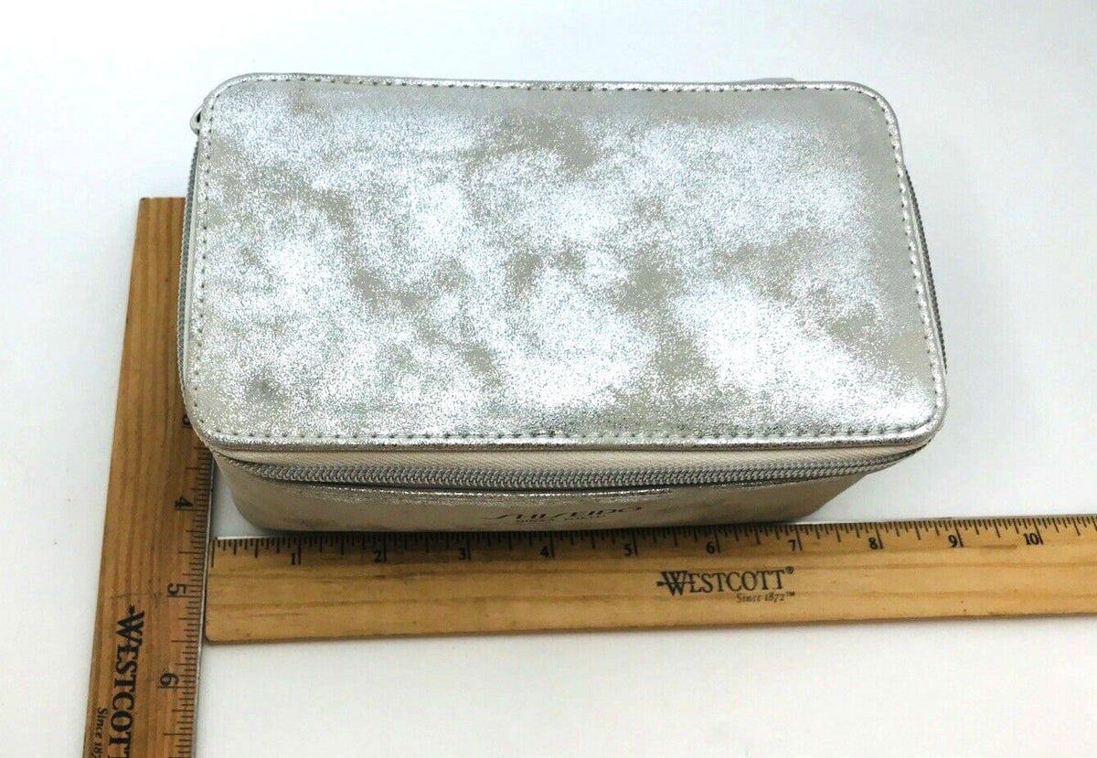 Silver Cosmetic Bag for Makeup and Toiletries - Empty & Shiny