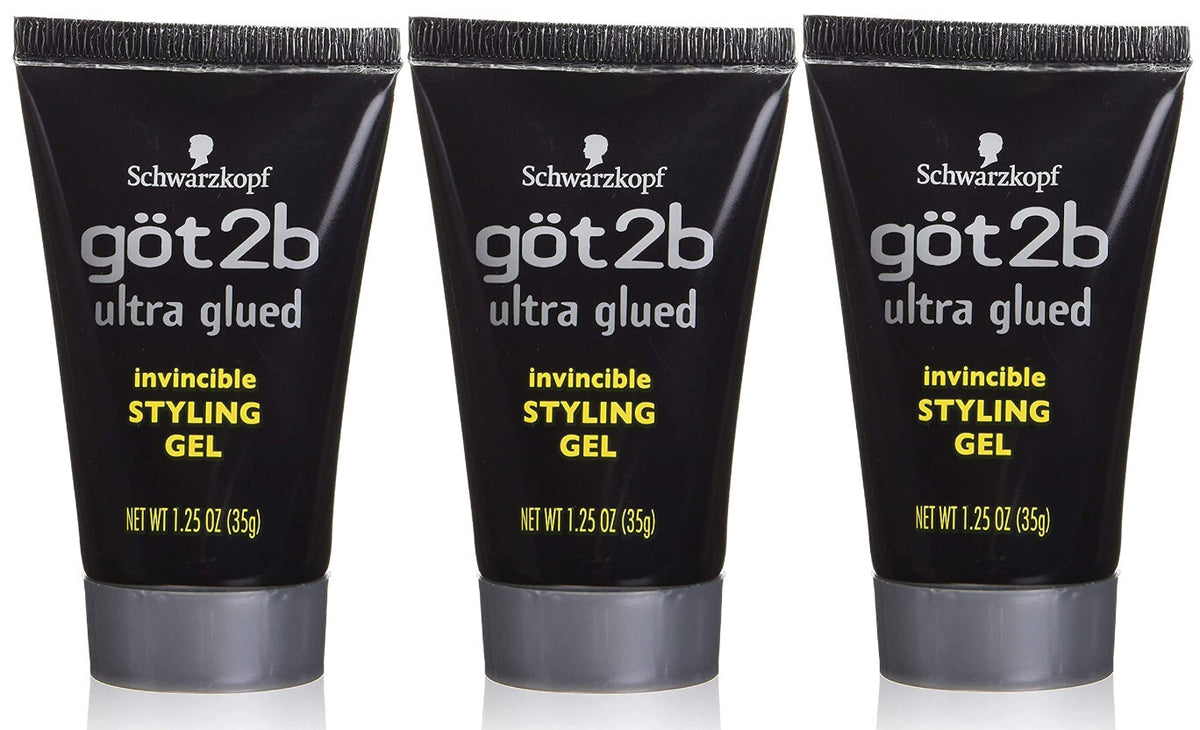 Hair Gel - Strong Hold, Non-Sticky, 3 Pack of 1.25 oz Styling Gel