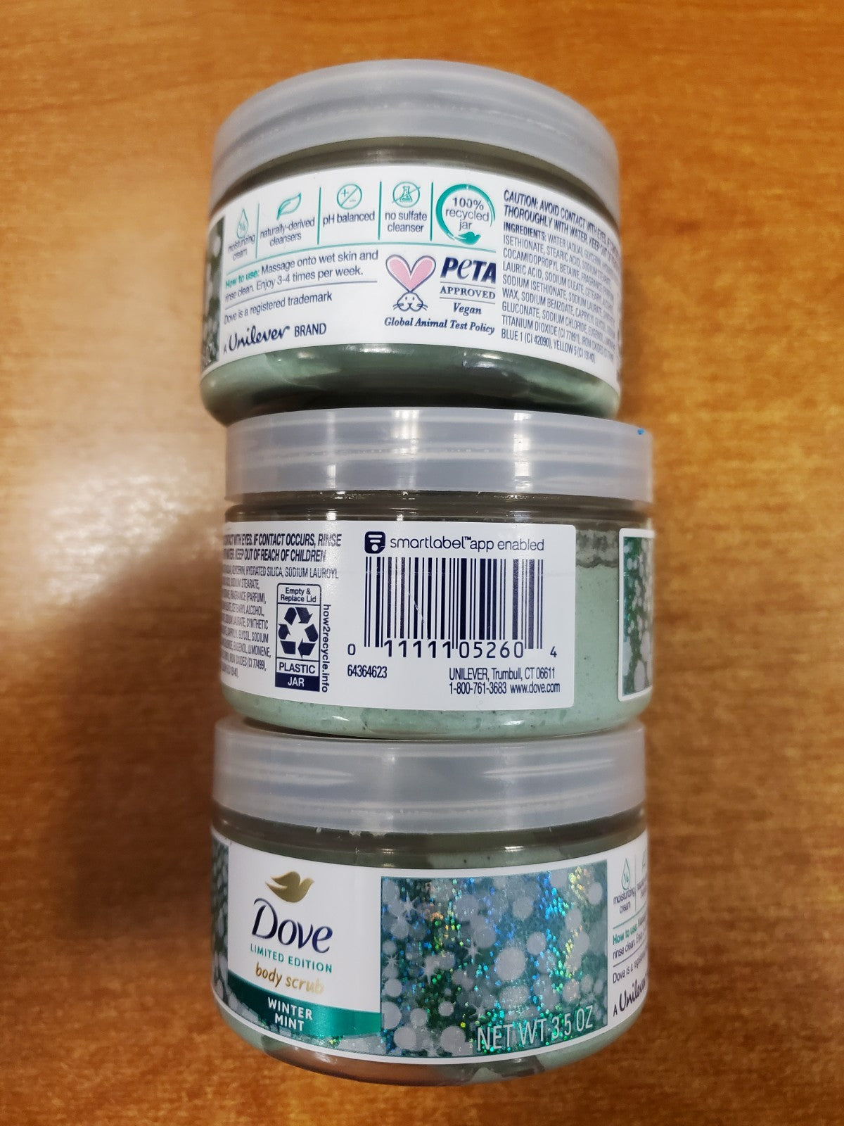 3 Pack: Dove Limited Edition WINTER MINT Body Scrub 3.5 oz. ea.