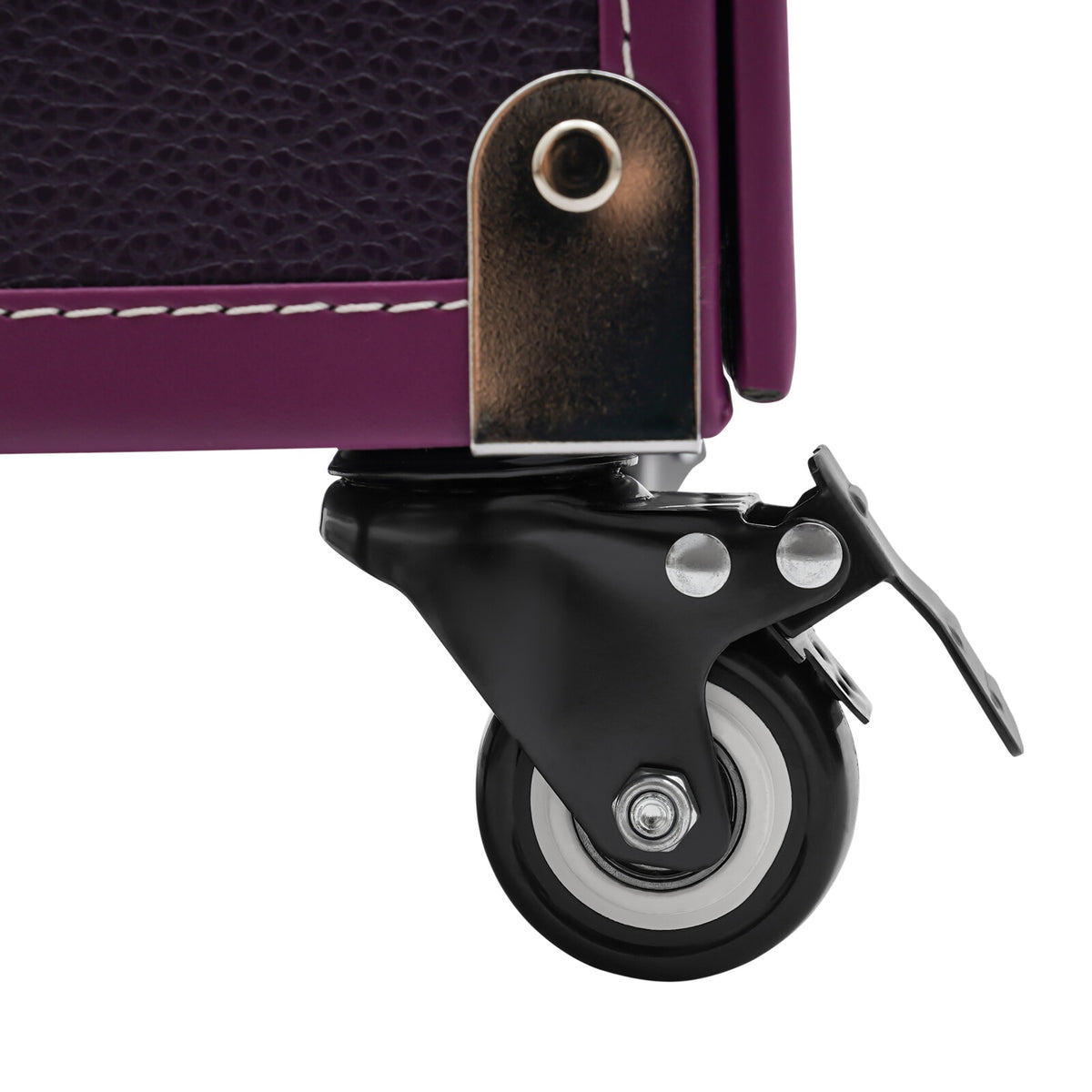 Rolling Makeup Train Case with Large Capacity and Locking Latches