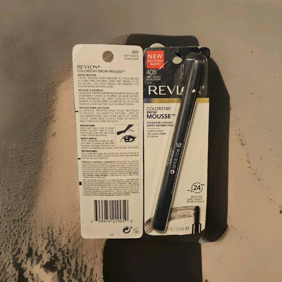 Revlon ColorStay Brow Mousse - Soft Black, 2 Pack, 0.07oz Each