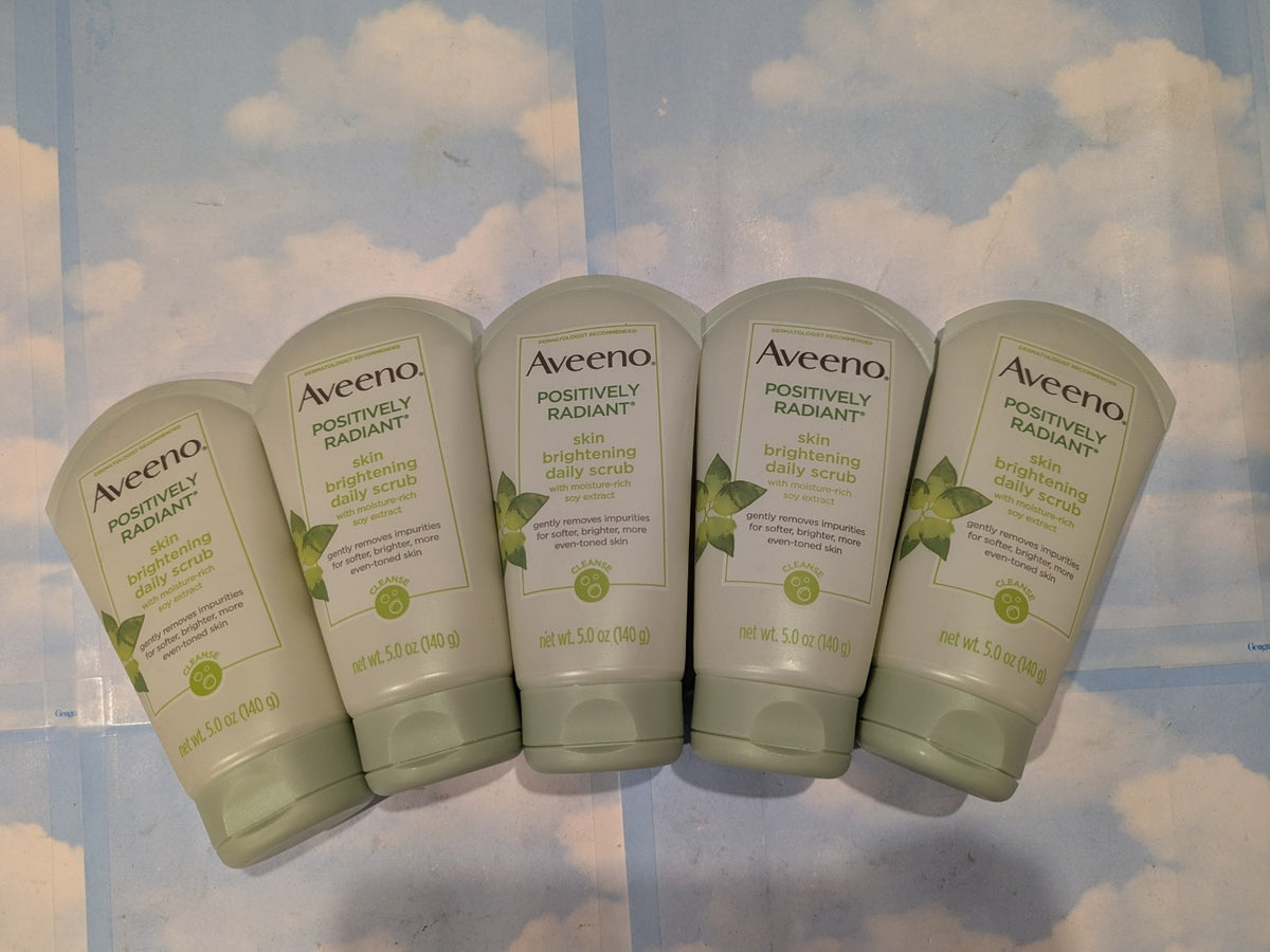 LOT (5) AVEENO POSITIVELY RADIANT SKIN BRIGHTENING DAILY SCRUB SOY