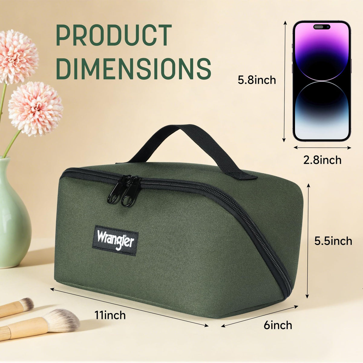 Large Water-Resistant Nylon Travel Toiletry Bag for Men & Women