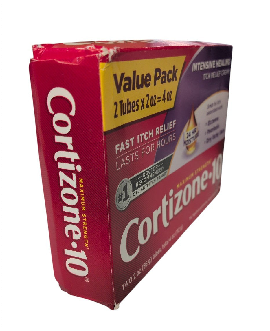 2 Pack Cortizone 10 Intensive Moisture Cream 2 oz - Skin Relief & Hydration