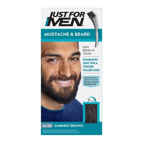 Beard & Mustache Brush-In Hair Color Gel - Darkest Brown