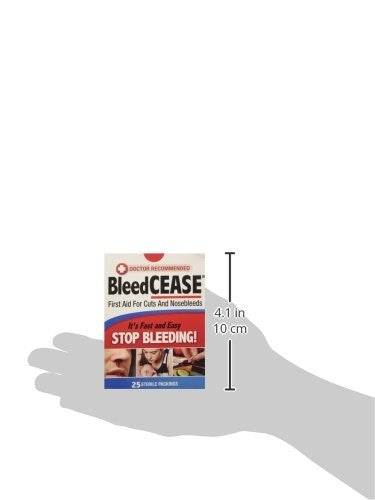 BleedCease First Aid Pack for Cuts and Nosebleeds - 25 Sterile Packings