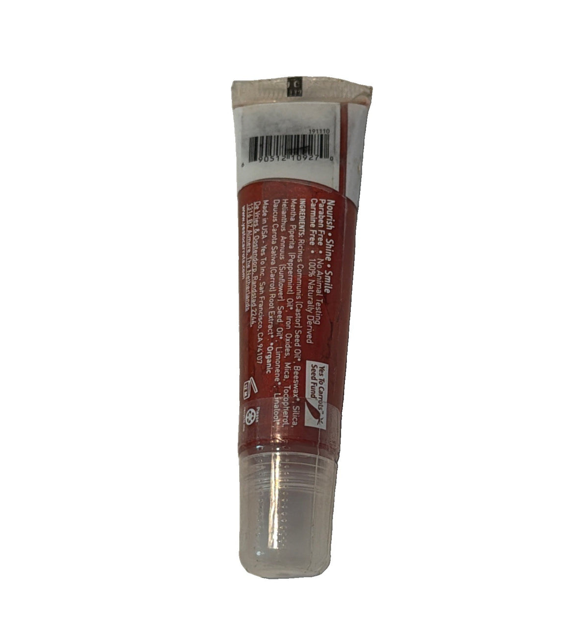 Organic Red Hot Lip Gloss - Clear Sealed Lip Shine with Carrots Extract