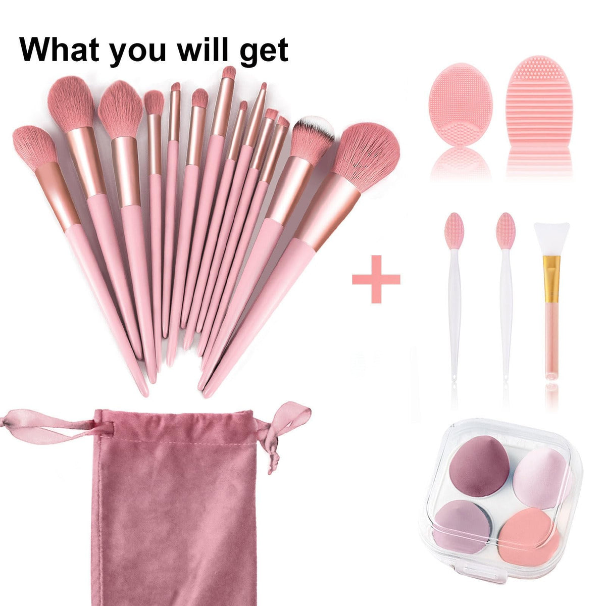 Makeup Brush Set 22 Pcs with Storage Bag - Soft Synthetic Bristles