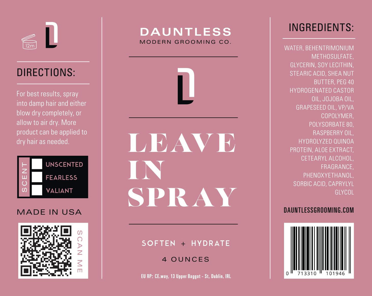 Leave In Spray for Hair - Hydrate, Soften & Frizz Control